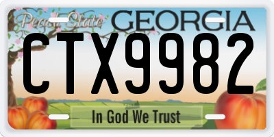 GA license plate CTX9982
