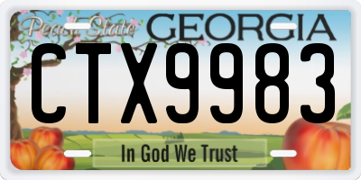 GA license plate CTX9983