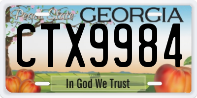 GA license plate CTX9984