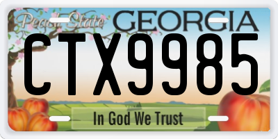 GA license plate CTX9985