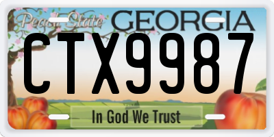 GA license plate CTX9987