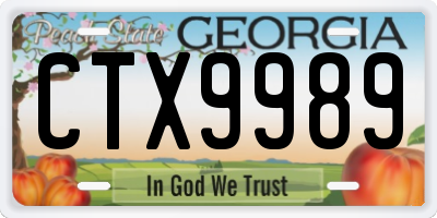 GA license plate CTX9989