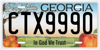 GA license plate CTX9990