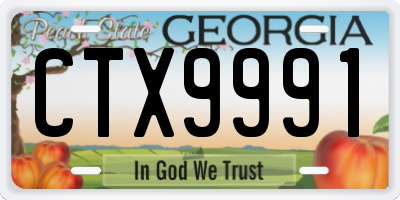 GA license plate CTX9991