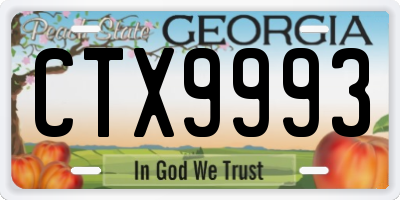 GA license plate CTX9993