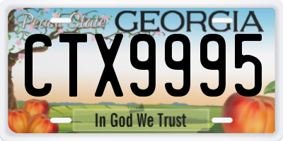 GA license plate CTX9995