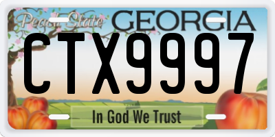 GA license plate CTX9997