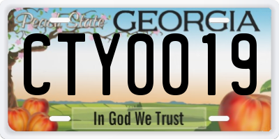 GA license plate CTY0019