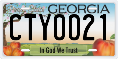 GA license plate CTY0021