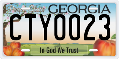 GA license plate CTY0023