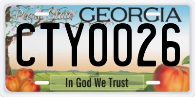 GA license plate CTY0026