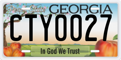 GA license plate CTY0027