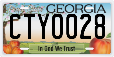 GA license plate CTY0028