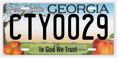 GA license plate CTY0029