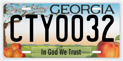 GA license plate CTY0032