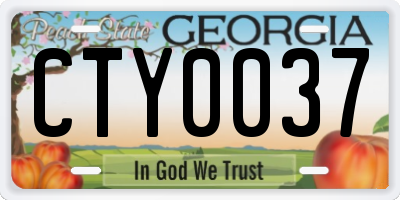 GA license plate CTY0037