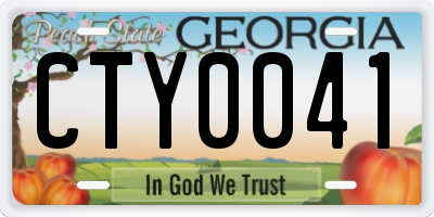 GA license plate CTY0041