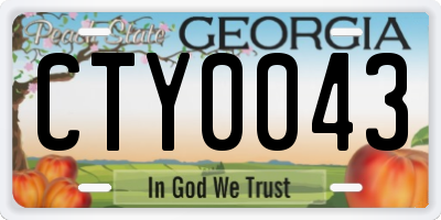 GA license plate CTY0043