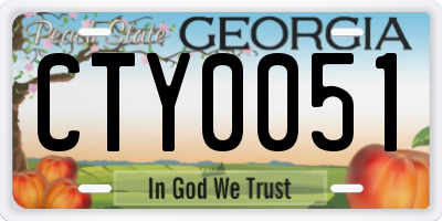 GA license plate CTY0051