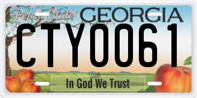 GA license plate CTY0061