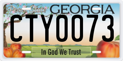 GA license plate CTY0073