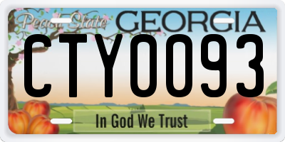 GA license plate CTY0093