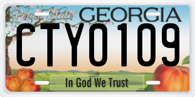 GA license plate CTY0109