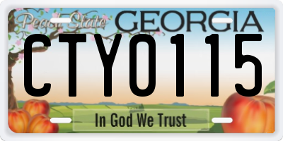 GA license plate CTY0115
