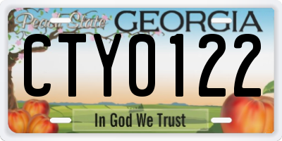 GA license plate CTY0122
