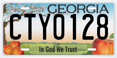 GA license plate CTY0128