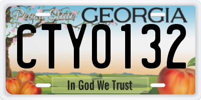 GA license plate CTY0132