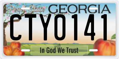 GA license plate CTY0141