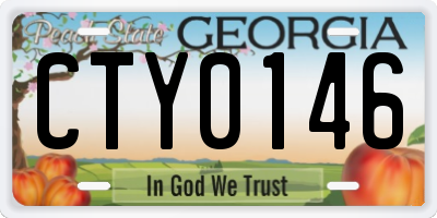 GA license plate CTY0146