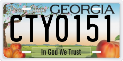 GA license plate CTY0151