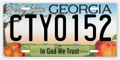 GA license plate CTY0152
