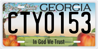 GA license plate CTY0153