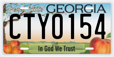 GA license plate CTY0154