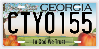 GA license plate CTY0155