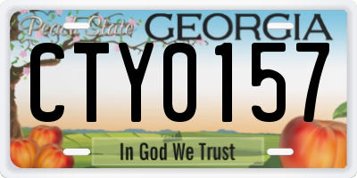 GA license plate CTY0157