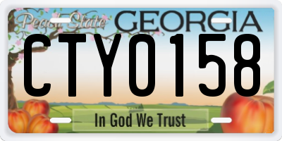 GA license plate CTY0158