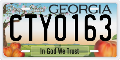 GA license plate CTY0163
