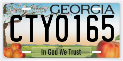 GA license plate CTY0165