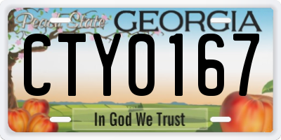 GA license plate CTY0167
