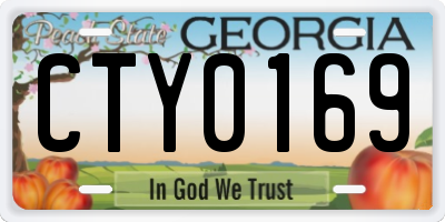 GA license plate CTY0169