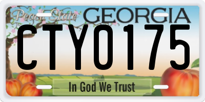 GA license plate CTY0175
