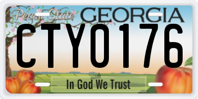 GA license plate CTY0176