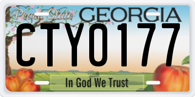GA license plate CTY0177