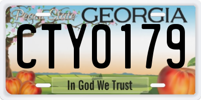 GA license plate CTY0179
