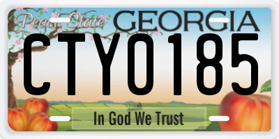 GA license plate CTY0185