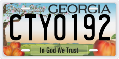 GA license plate CTY0192